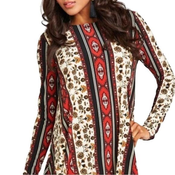 Show Me Your Mumu Tyler Tunic Dress Patchwork Autumnal Long Sleeve Size S - Picture 5 of 11
